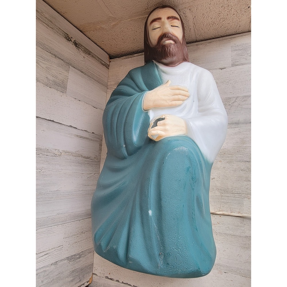 Empire AS IS green Shepherd nativity scene blow mold Xmas lawn home decor